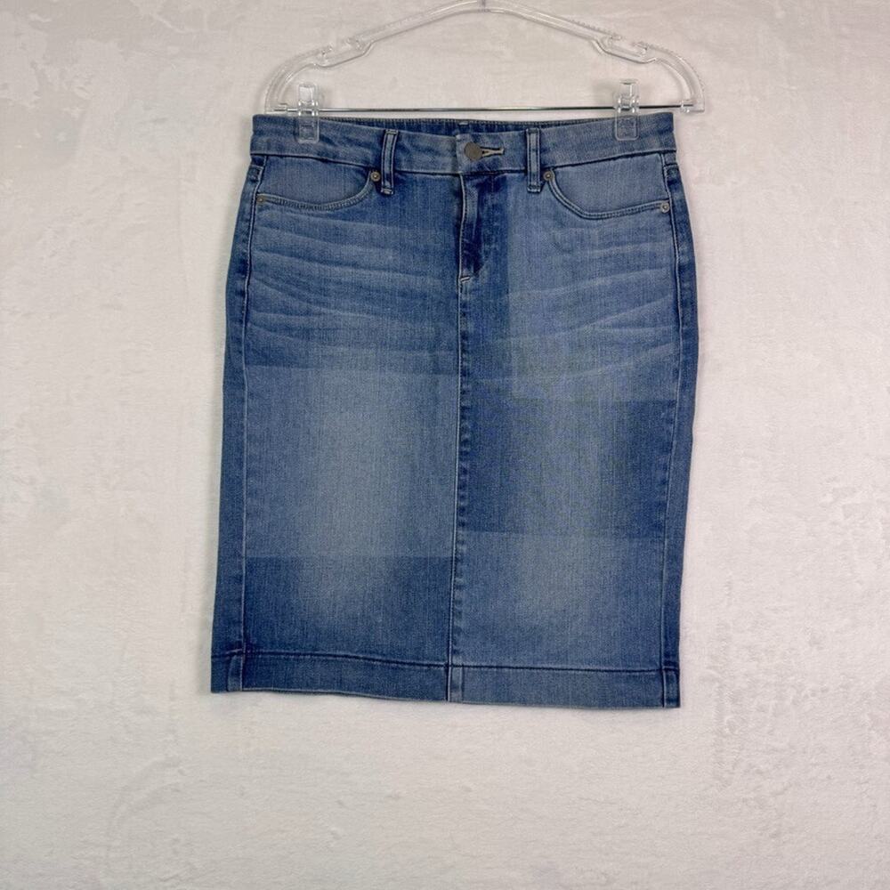 UNIQLO Women's Blue Denim Pencil Skirt Size 2 Stretch Cotton Jean Skirt Casual